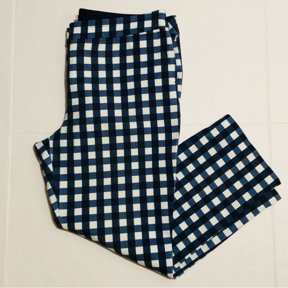 Boden Blue & White Gingham Ankle Pants